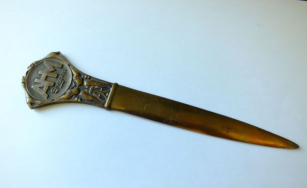 Antique Advertising Letter Opener-Ames Holden McCready-Shoes-Footwear-Auto Tyres-Solid Brass