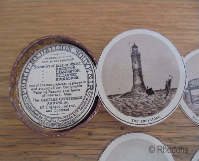 Miniature Medallion Photo Booklet-Plymouth-Souvenir Memorabilia-Charles Reynolds-Early 1900s
