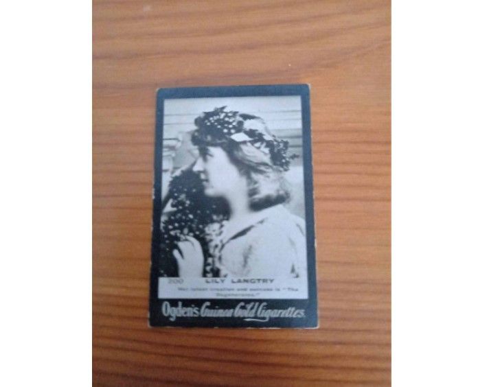 Ogdens Guinea Gold Cigarette Card-Lily Langtry-Actress-King Edward V11 Mistress-Original Issue Card No 200