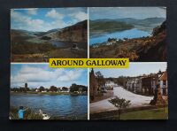 Around Galloway-1980s Multiview Postcard-Views of Loch Trool-Castle Douglas-Kippford-Kirkcudbright