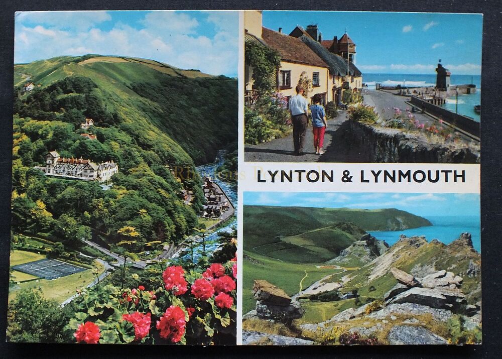 Lynton and Lynmouth, Devon-Circa 1980s Multiview Postcard