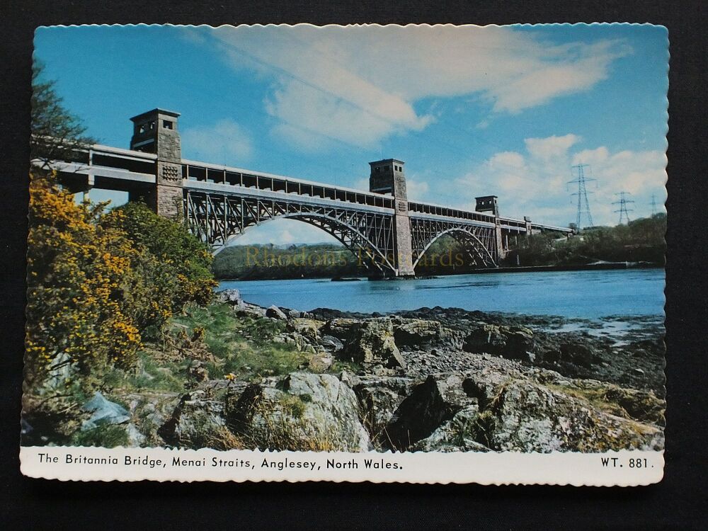 Britannia Bridge, Menai Straits, Anglesey, North Wales-Bamforth Photo Postcard 