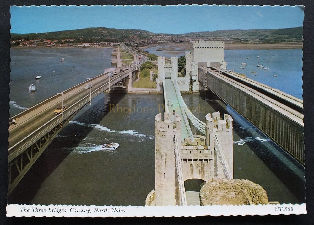 The Three Bridges, Conway, North Wales-Unused Bamforth Postcard
