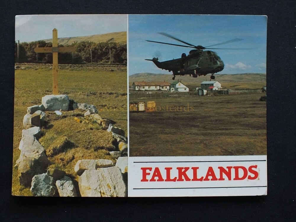 Falkland Islands-San Carlos Settlement East Falkland-1980s Postcard