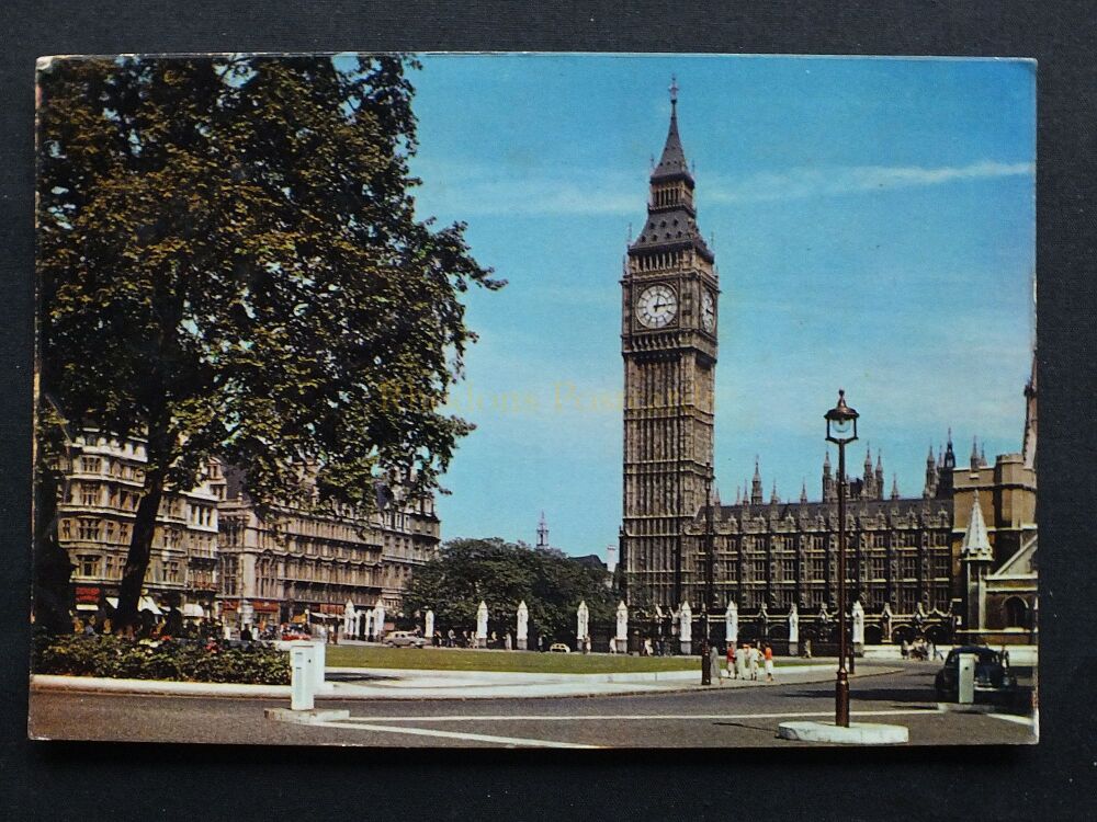 Parliament Square and Big Ben, London-1960s Dixon Photo Postcard