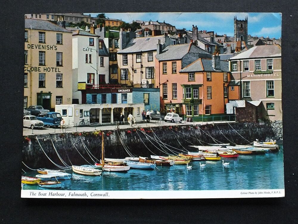 The Boat Harbour, Falmouth, Cornwall-1960s John Hinde Postcard