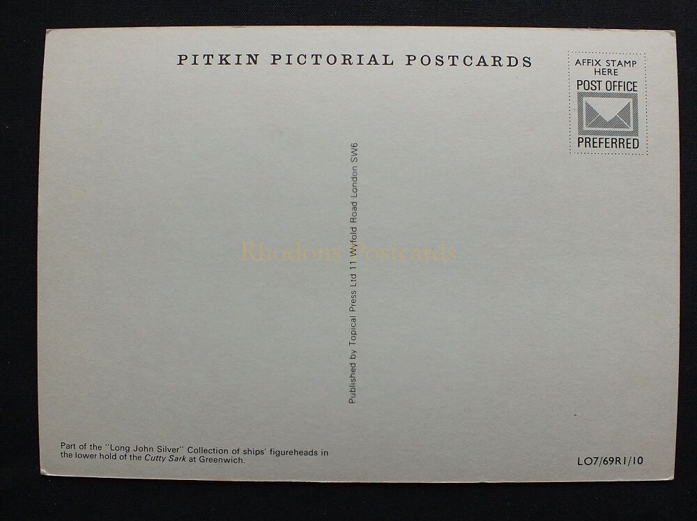 Ships Figureheads-Long John Silver Collection-Cutty Sark-Pitkin Postcard