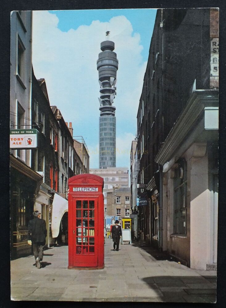 The Post Office Tower, London-View From Charlotte Place-GPO Postcard