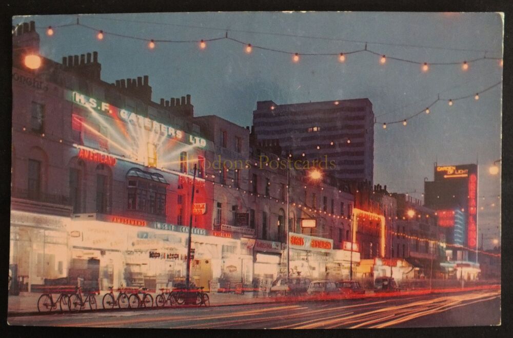 Margate At Night-Circa 1970s Colour Photo Postcard