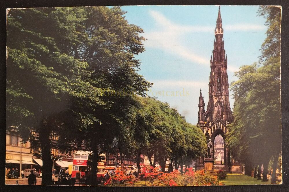 Princes Street Gardens & Scott Monument, Edinburgh-1970s Photo Postcard