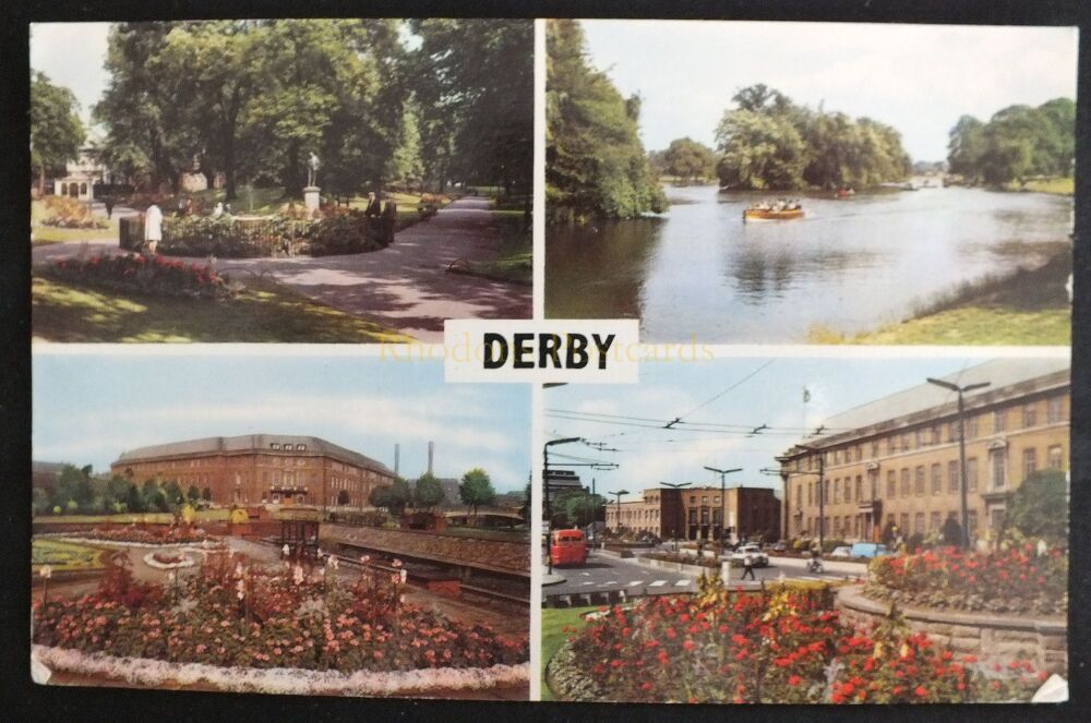 1960s Derby Multiview Postcard