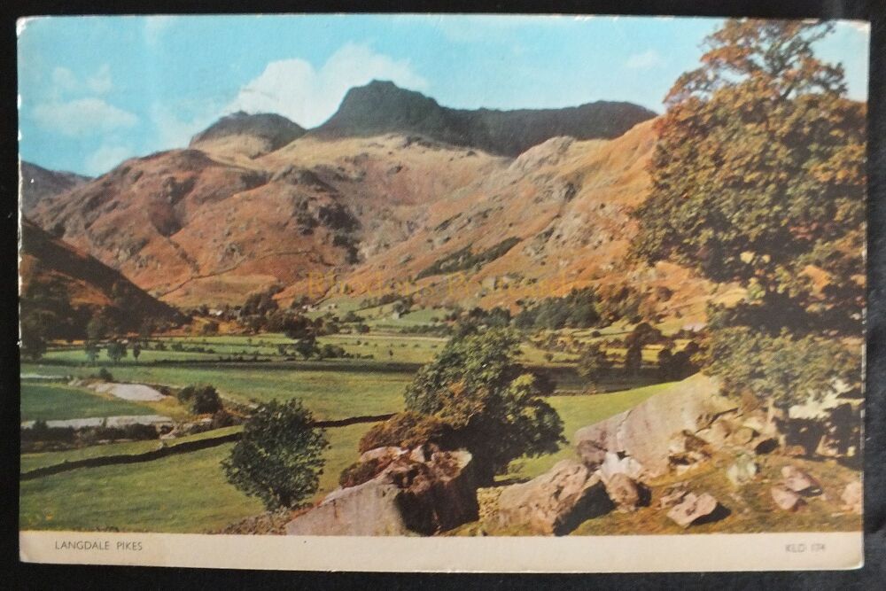 Langdale Pikes, Cumbria - 1960s Real Photo Postcard