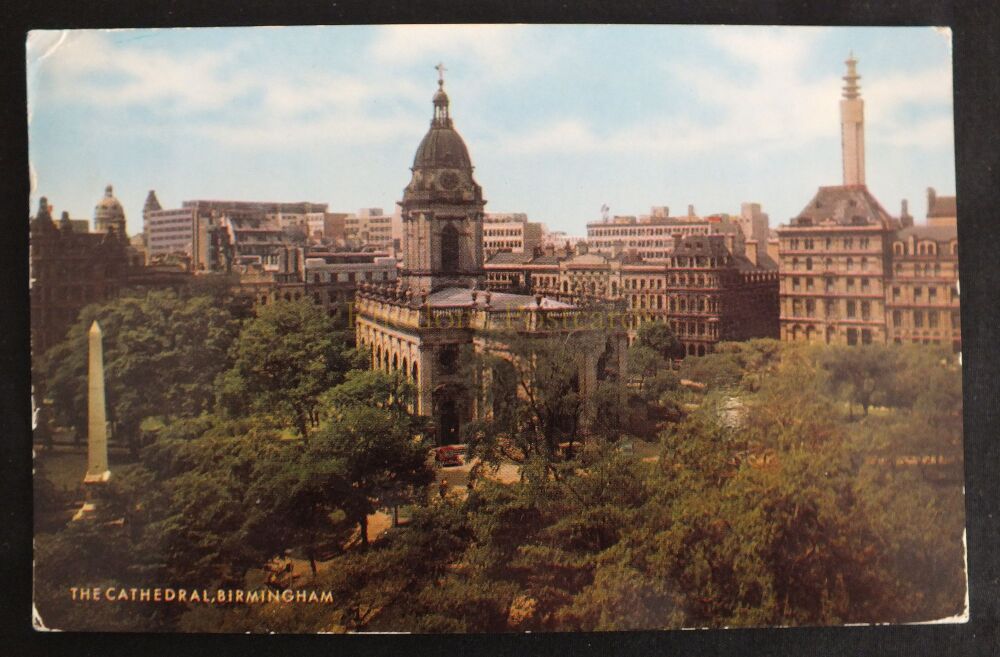 The Cathedral Birmingham Warwickshire-1960s Salmon Cameracolour Postcard