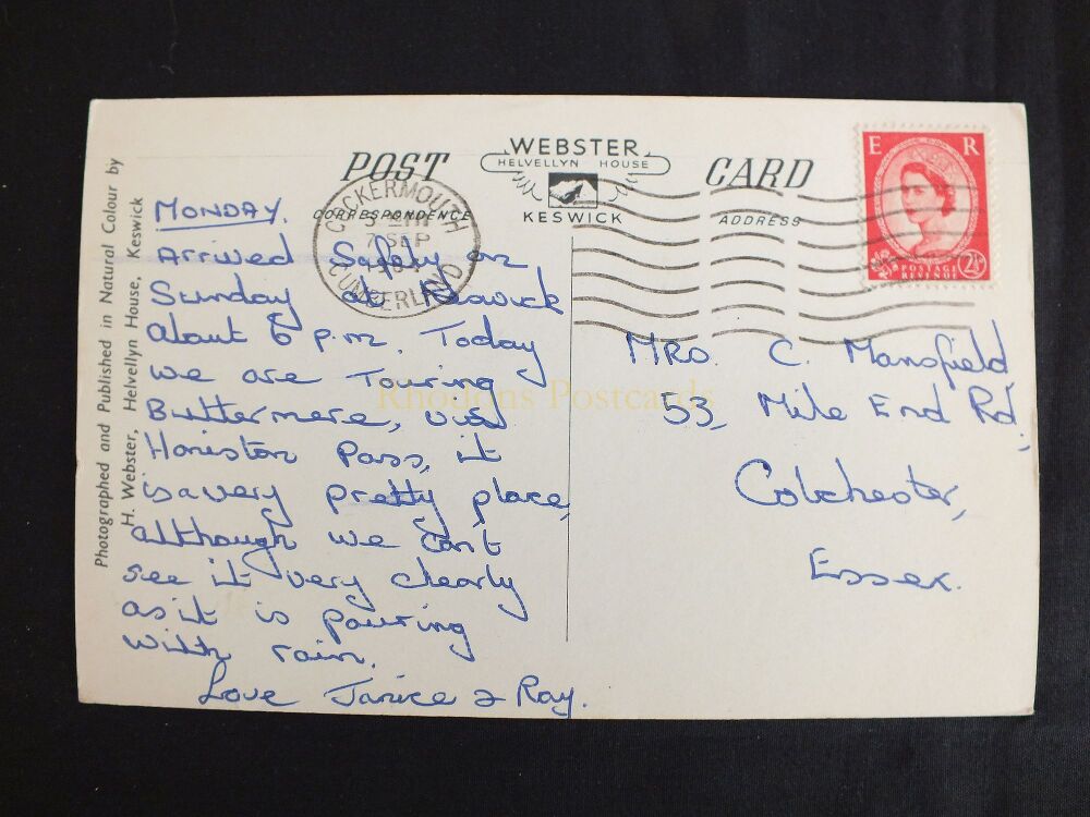 Friars Crag And Causey Pike Derwentwater Cumbria-1960s Postcard