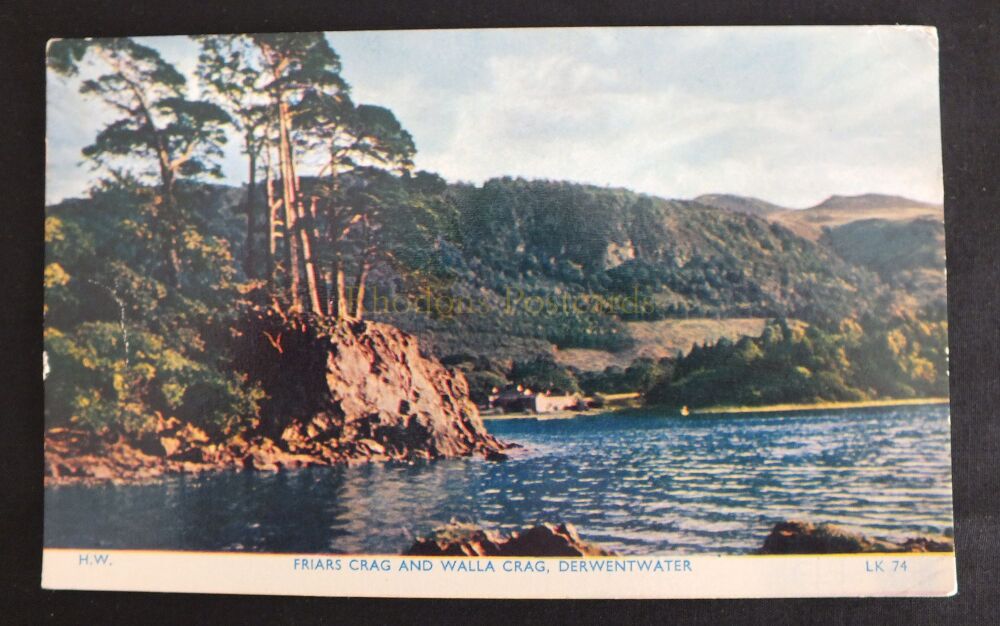 Friars Crag and Wall Crag Derwentwater Cumbria-1960s Photo Postcard