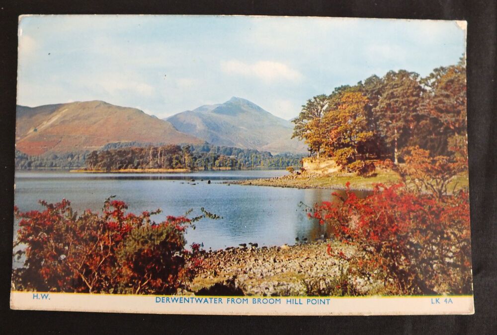 Dewentwater Cumbria-View From Broom Hill Point-1960s Lake District Postcard