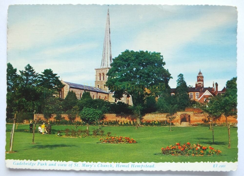 Gadebridge Park and St Marys Church Hemel Hempstead-1960s Postcard