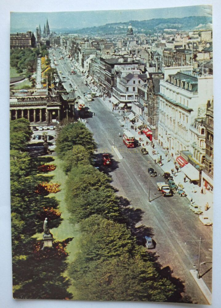 Edinburgh Princes Street-View From Scott Monument Looking West-Dixon Photo Postcard