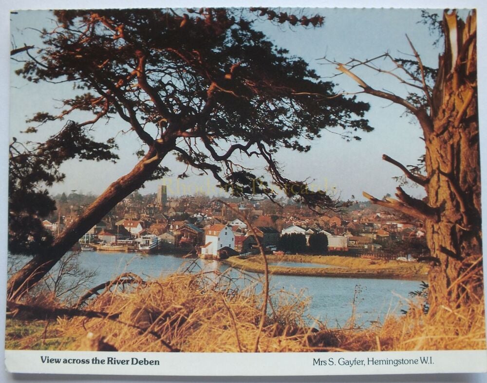 View Across The River Deben Suffolk-Womens Institute Photo Postcard