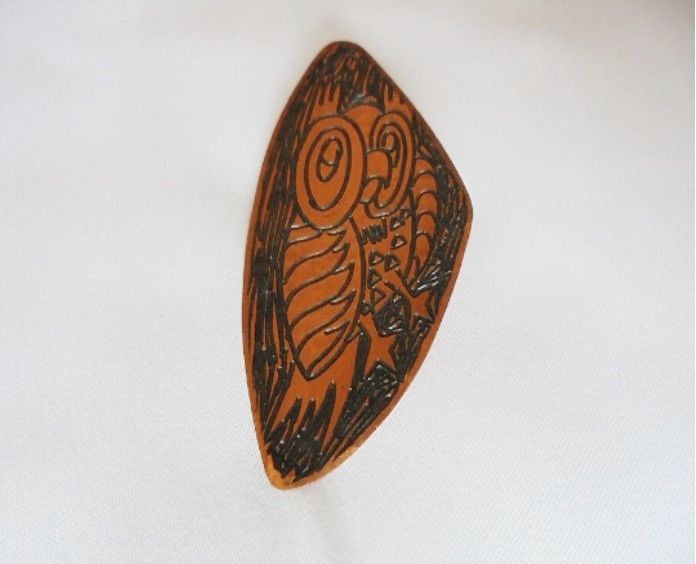 Moda Copper Owl Pin Brooch-Circa 1960s 1970s Vintage
