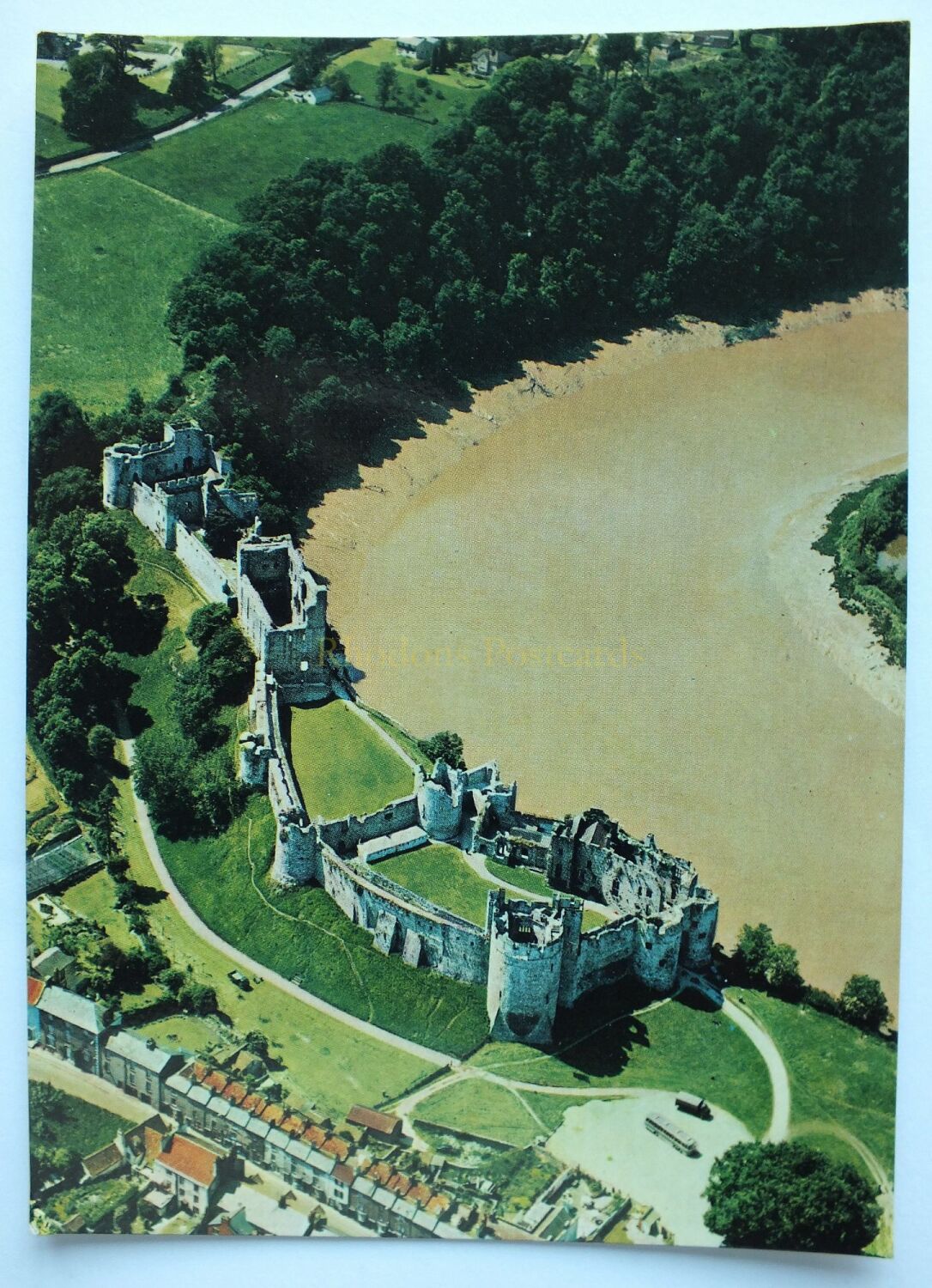 Chepstow Castle Gwent-Aerial View Colour Photo Postcard