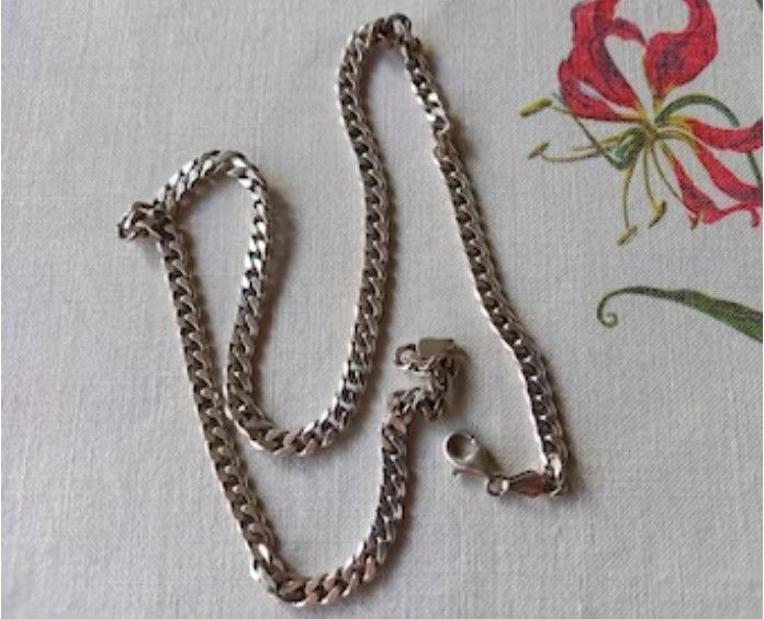 Sterling Silver Curb Link Chain Necklace-19.50 Inches Length-925 Silver-Birmingham