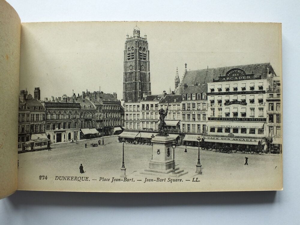 Dunkerque-Early 1900s Postcard Booklet-24 Photo Views With Town Plan