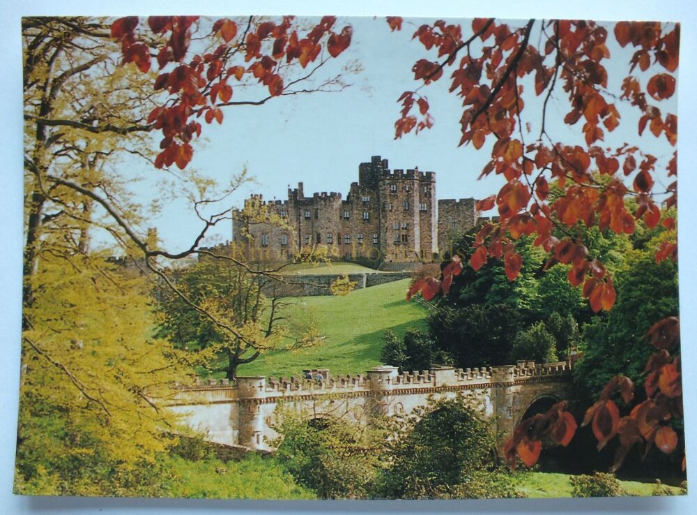 Alnwick Castle and Lion Gate Northumberland-Colour Photo Postcard