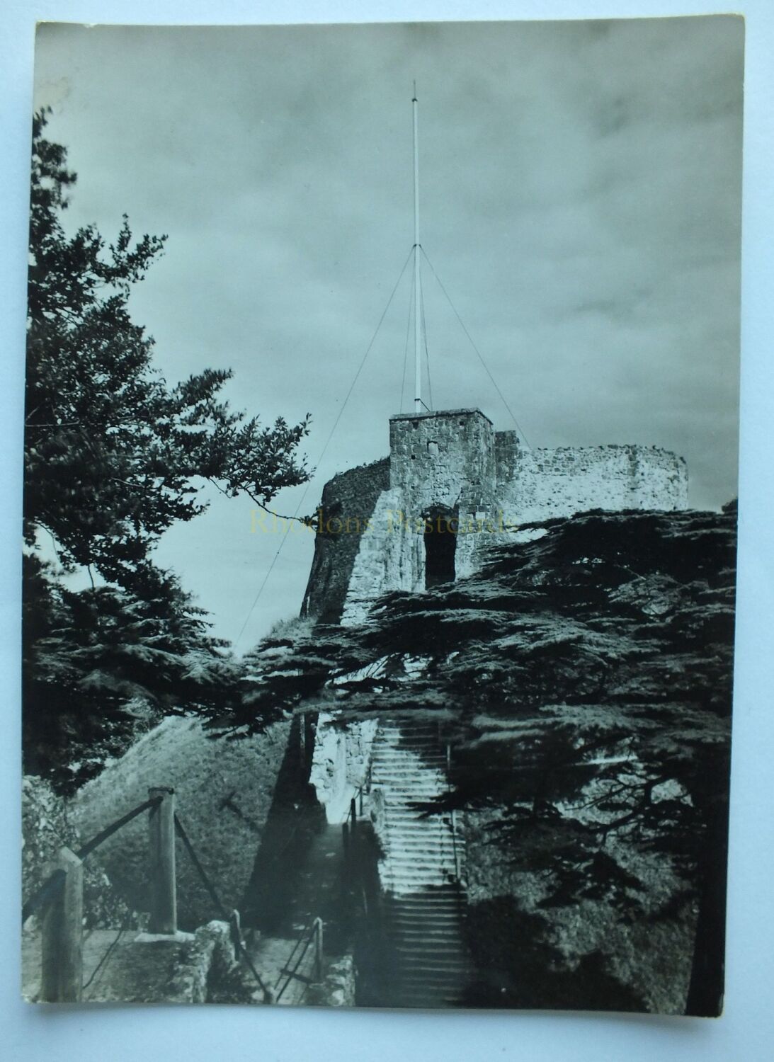 Carisbrooke Castle-Keep and Curtain From West-Vintage RPPC