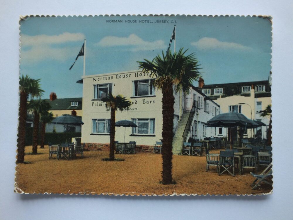Norman House Hotel Jersey C I-  Advertising Colour Photo Postcard