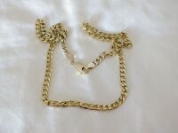 Italian Silver Gilt Necklace-Curb Link Chain-19 Inches Long