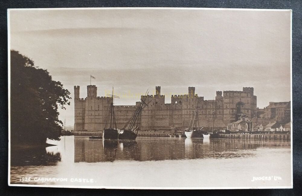 Carnarvon Castle Gwynedd Wales-Judges Sepia Photo Postcard