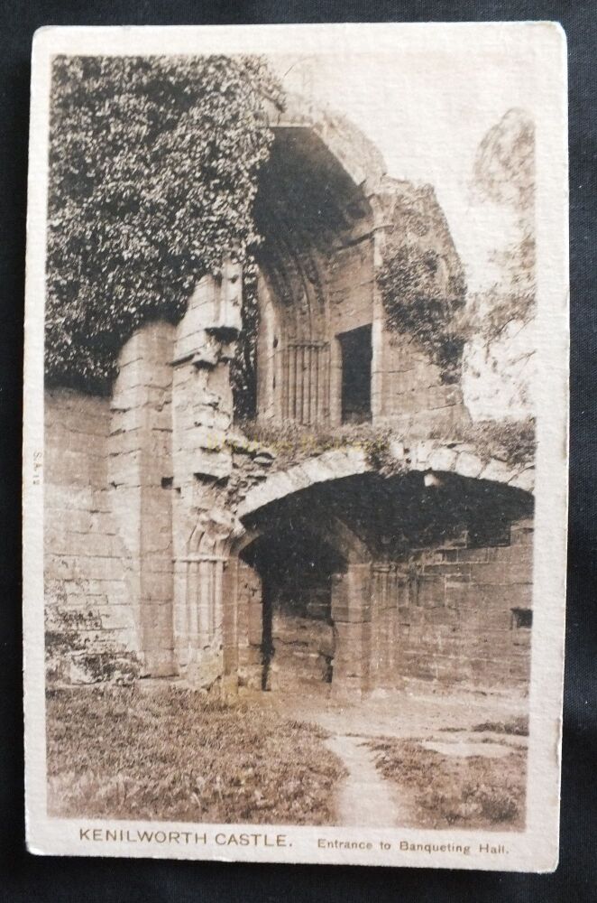Kenilworth Castle Warwickshire-Entrance To Banquesting Hall View-Early 1900s Postcard