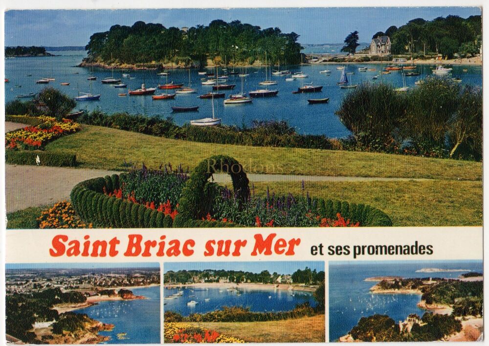 St Briac sur Mer, Ille-et-Vilaine Brittany, France -1970s, 1980s Multiview Postcard