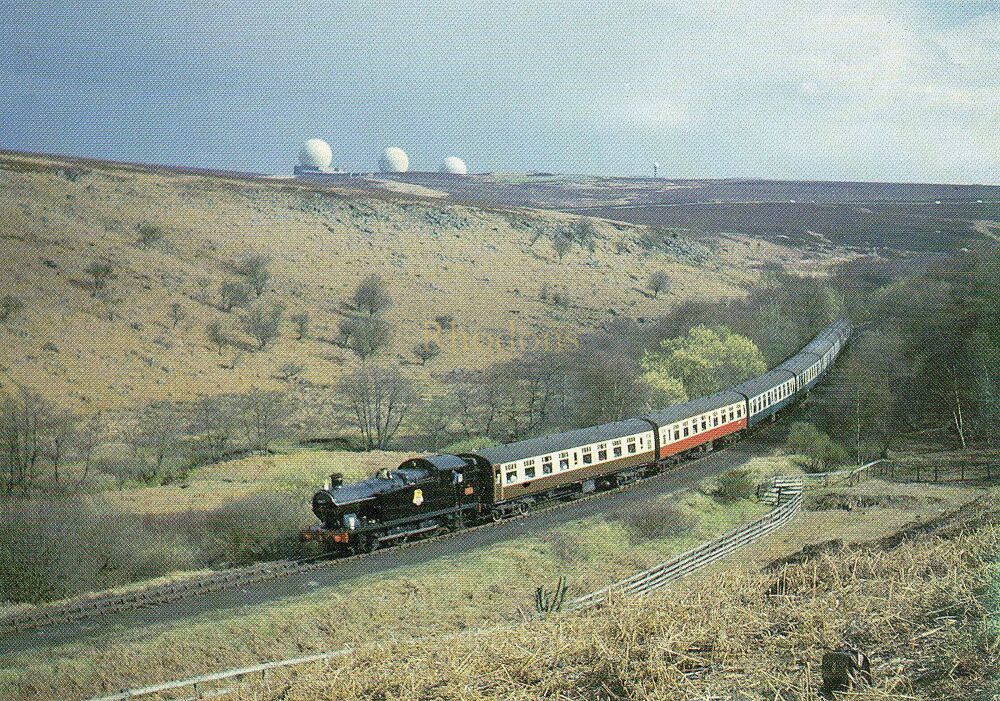 North Yorkshire Moors Railway Postcard-Steam Locomotive 6619 and Train Heading Towards Goathland