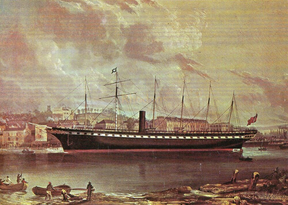 SS Great Britain, Avon Dock Bristol 21 January 1845 After Painting By J Wal
