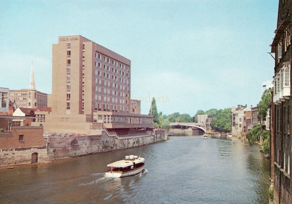 Viking Hotel From Ouse Bridge, York-Colour Photo Postcard