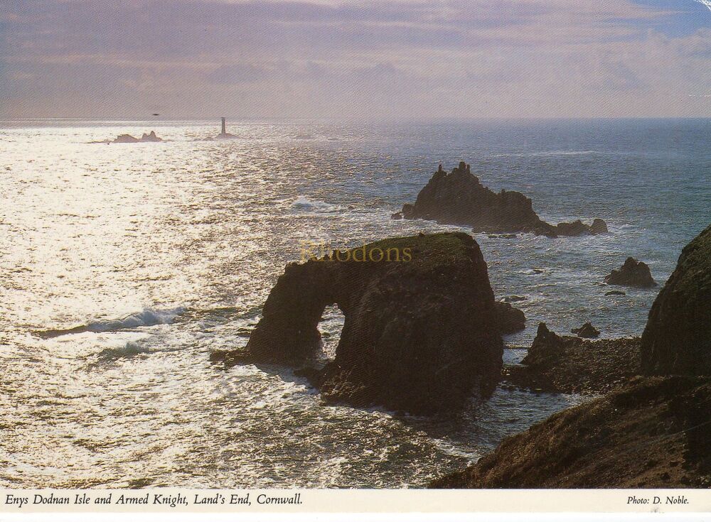Enys Dodnan Isle and Armed Knight, Lands End, Cornwall-John Hinde Studios Postcard