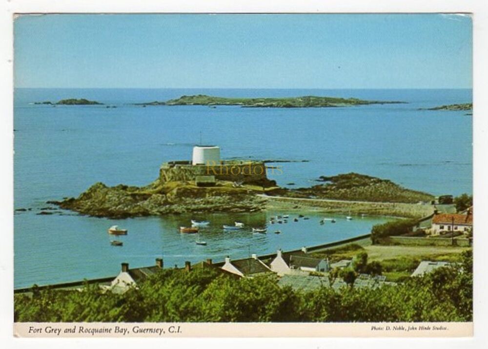 Fort Grey and Rocquaine Bay, Guernsey, C I-John Hinde Studios Postcard