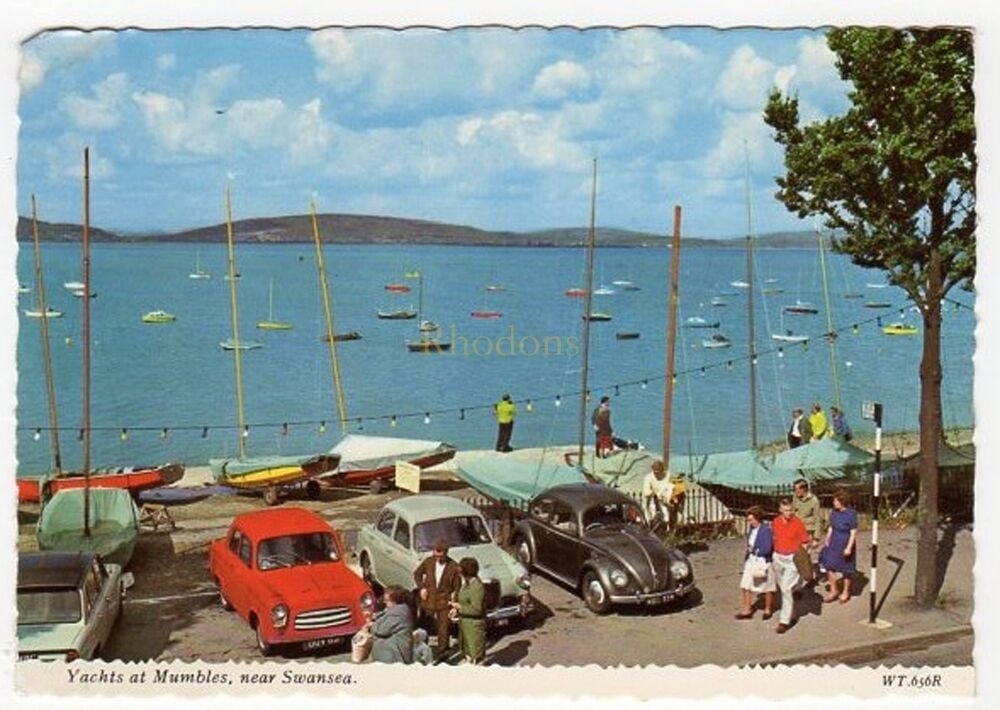 Yachts At Mumbles Near Swansea, Wales-Colour Photo Postcard