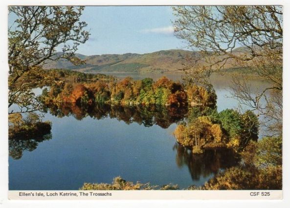 Ellens Isle, Loch Katrine, The Trossachs National Park, Stirling-shire Scotland-Colour Photo Postcard