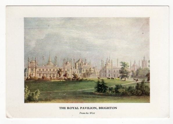 The Royal Pavilion, Brighton From The West-Local Publisher K J Bredon Bookshop-Art Postcard