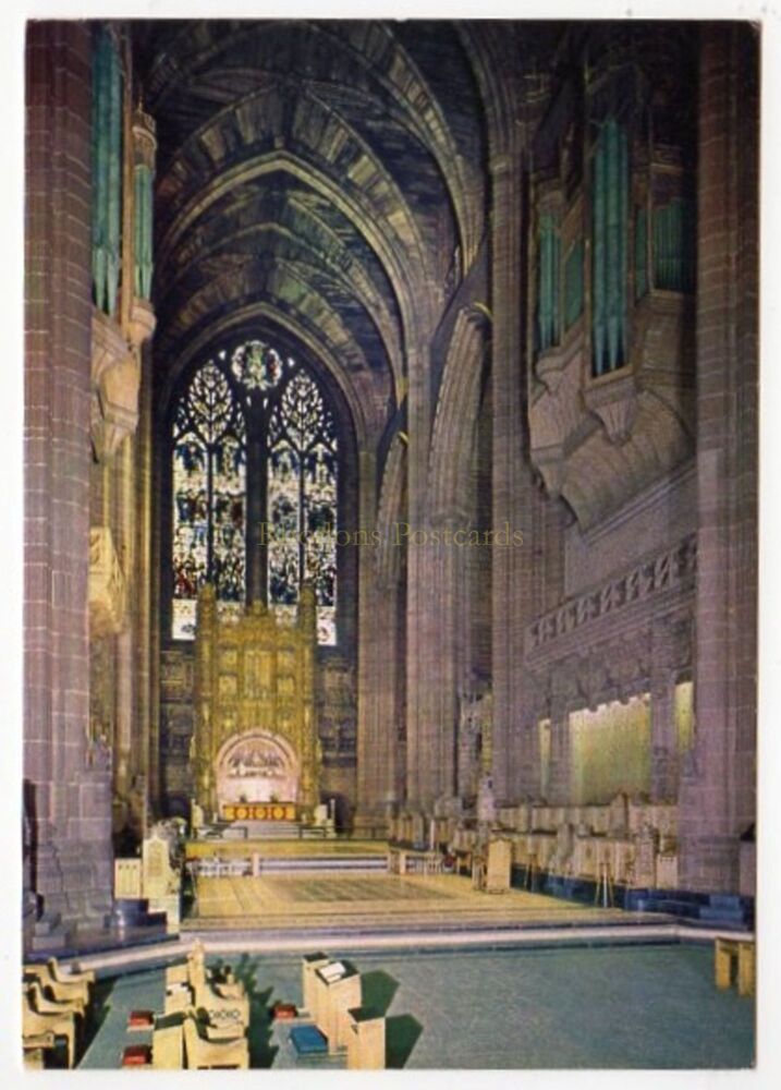 Liverpool Cathedral Choir and High Altar-J Arthur Dixon Postcard