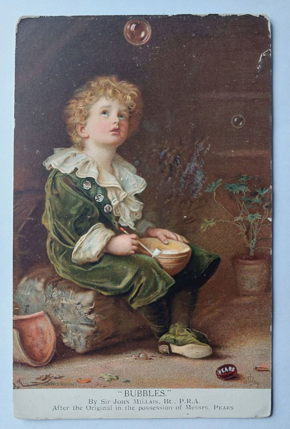 Bubbles-Painting By Sir John Millais-Pears Soap Advertising Art Postcard
