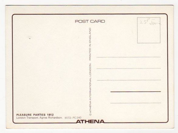 Athena Art Postcard-Undergound For Pleasure Parties