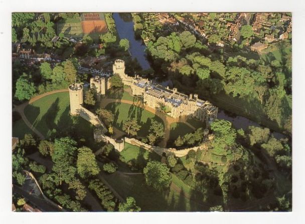 Warwick Castle-Aerial View-Warwickshire Museum Postcard