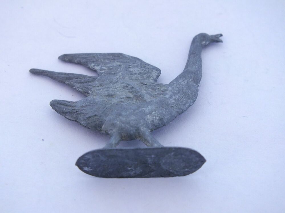 Miniature Goose Figure- Pressed Metal Farmyard Model