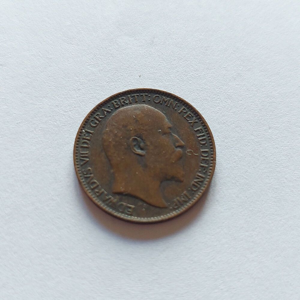 1909 British Farthing Coin (¼d )-King Edward VII