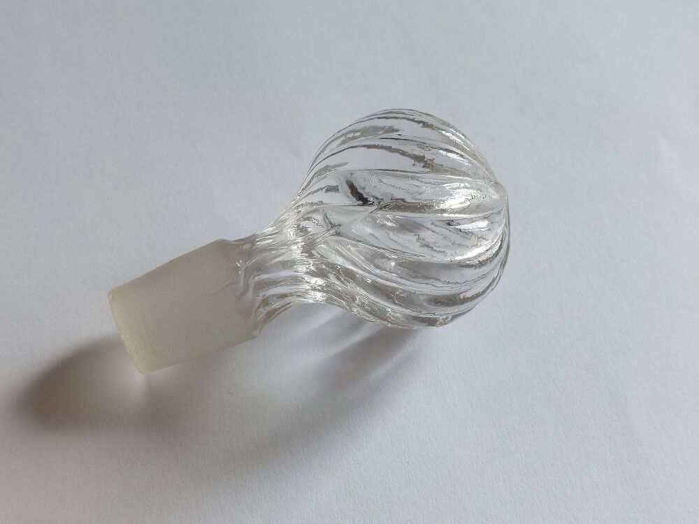 Moulded Glass Scent / Perfume Bottle Top Stopper (Wrythen Pattern)