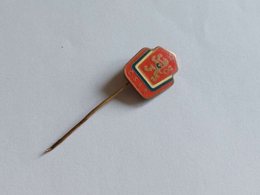Vintage Czech Patriotic Pin Badge-CSSR Czechoslovakian Soviet Socialist Republic Circa 1948